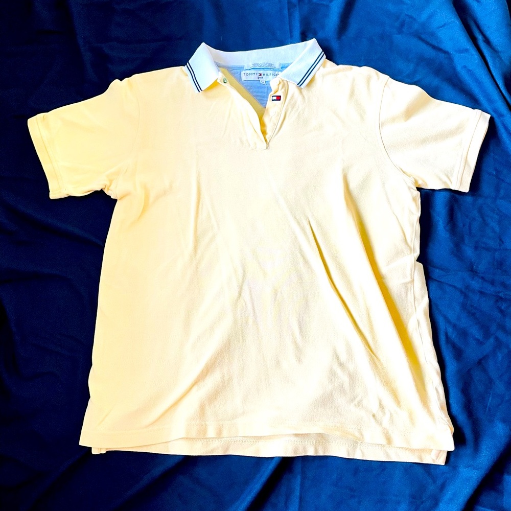 Tommy Hilfiger Women's Yellow Polo Button-Down Shirt
